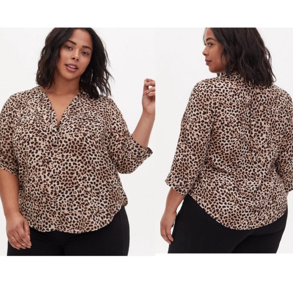 TORRID Harper Cheetah Print Blouse Size 2X